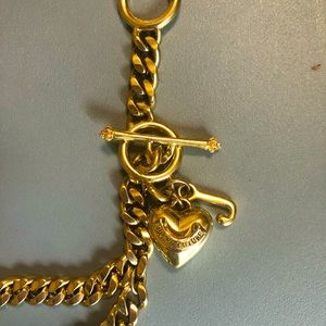 👑⭐️💕vintage 00s Juicy Couture Charm Gold  Chain Belt! M/L
